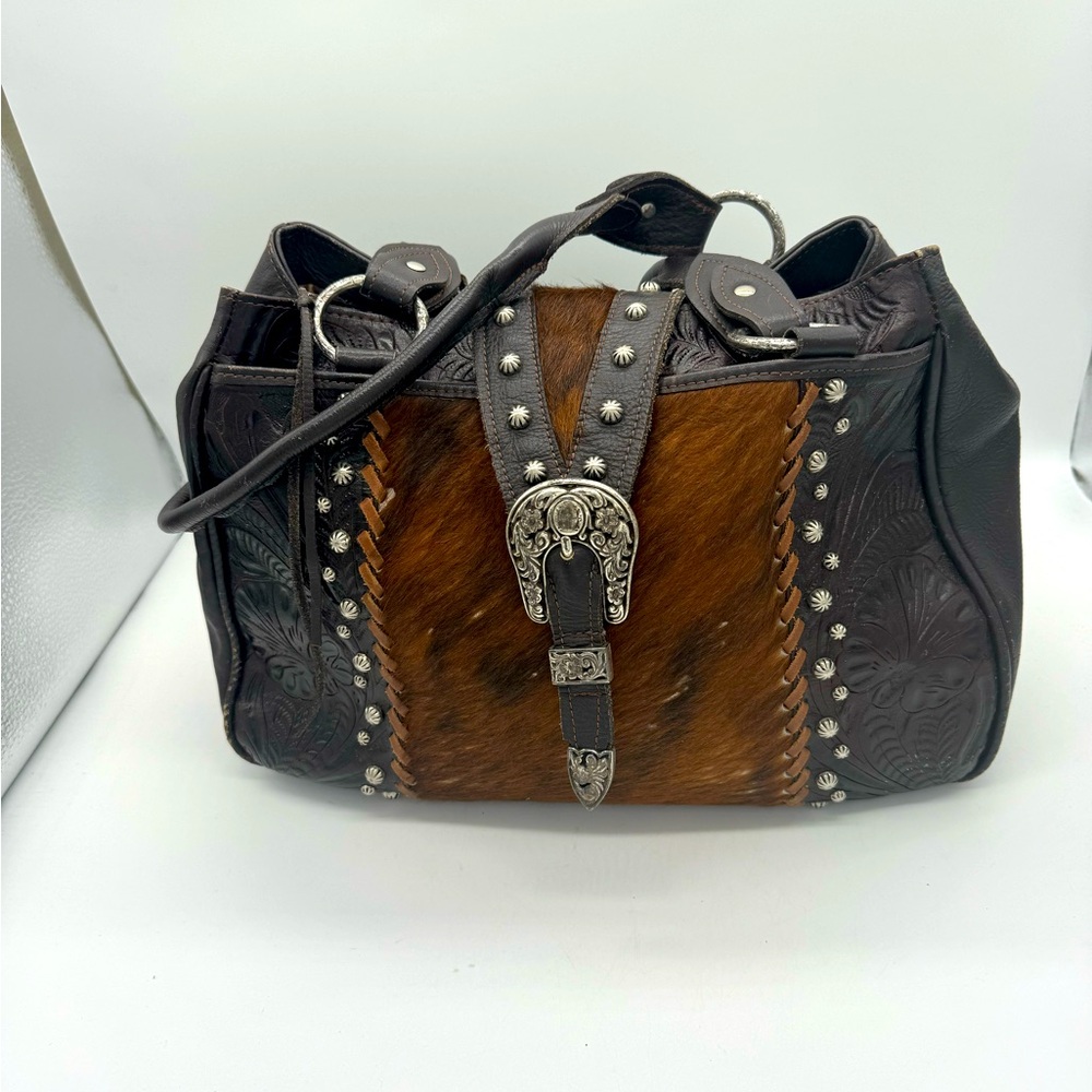 🎉2X HOST PICK WINNER🥂American West Leather Top Handle Brown Handbag